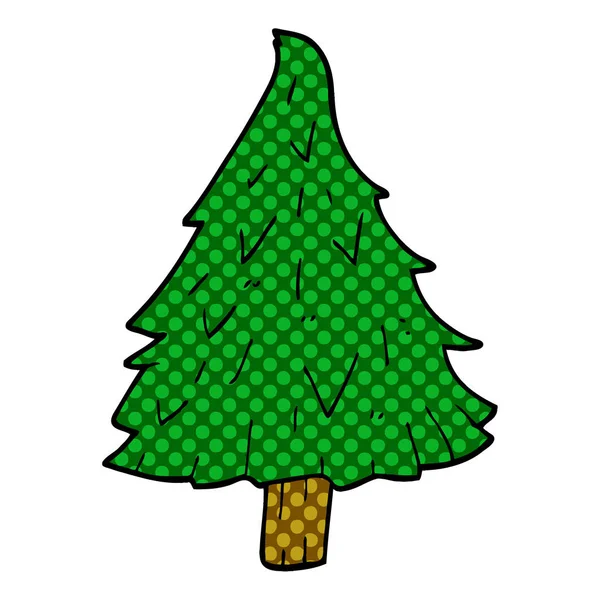 Dessin Animé Doodle Arbre Noël — Image vectorielle