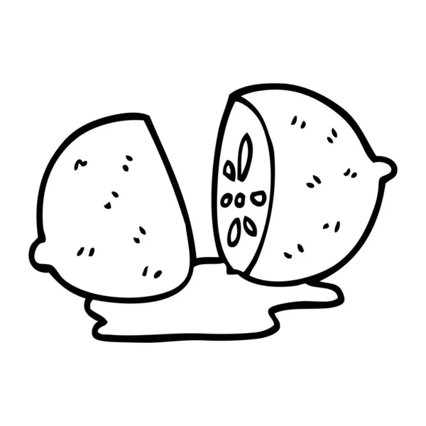 Linienzeichnung Cartoon Zitrusfrüchte — Stockvektor