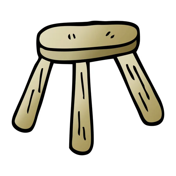 Gribouille Dessin Animé Tabouret Bois — Image vectorielle