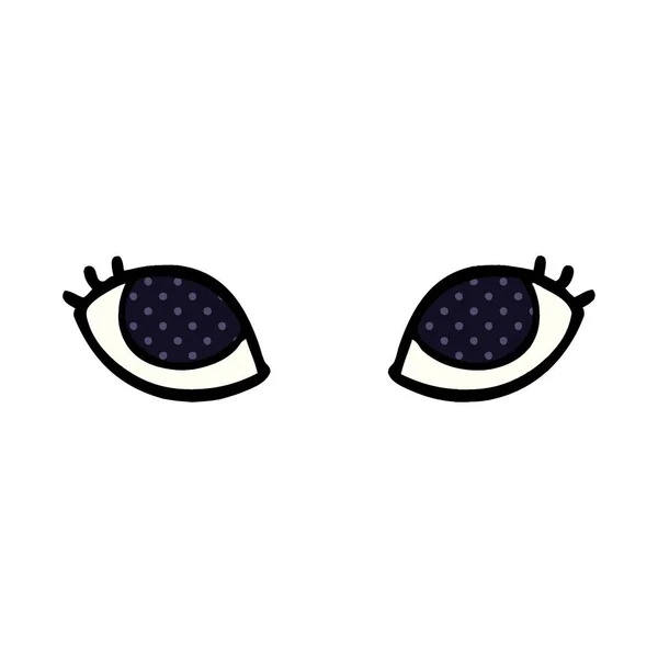 Desenho Animado Doodle Olhos Cinzentos —  Vetores de Stock