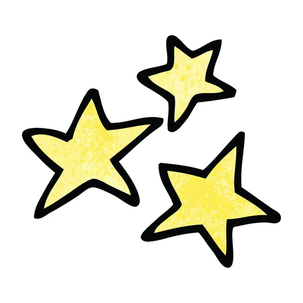 Desenho Animado Doodle Estrelas Amarelas —  Vetores de Stock