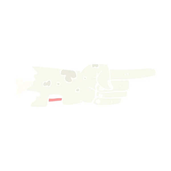 Плоска Кольорова Ілюстрація Вказуючої Руки Зомбі — стоковий вектор
