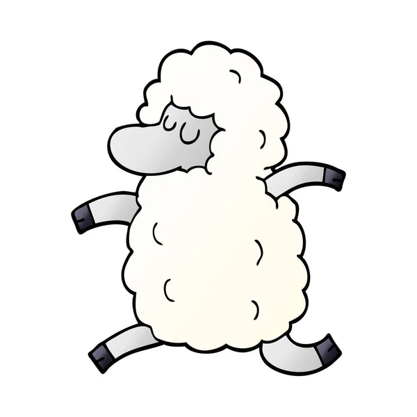 Dessin Animé Doodle Moutons Courir — Image vectorielle