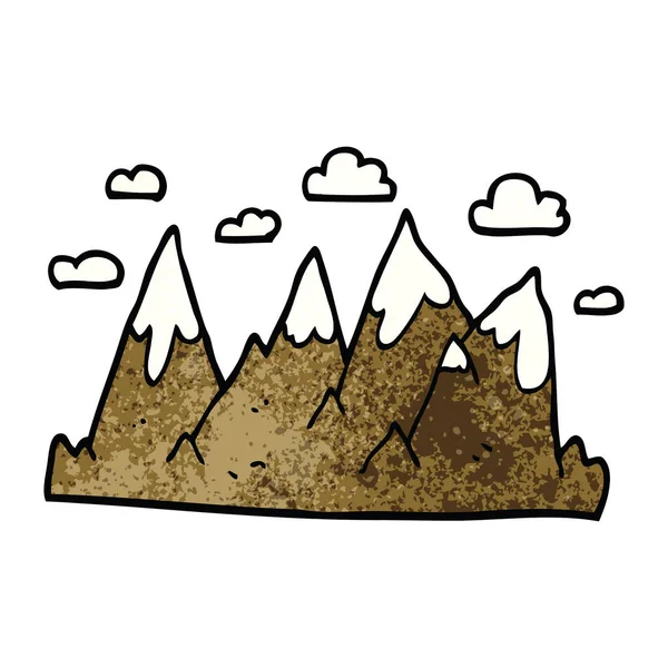 Cartoon Doodle Mountain Range — Stock Vector