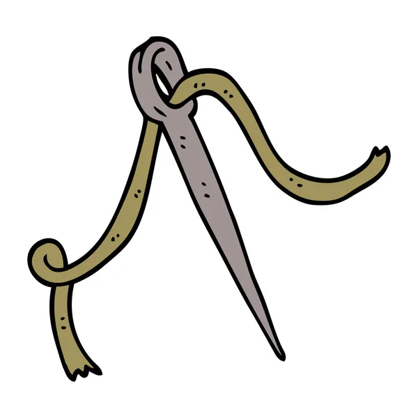 Cartoon Doodle Nål Och Tråd — Stock vektor