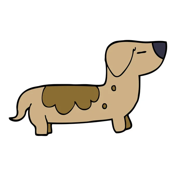 Chien Saucisse Doodle Dessin Animé — Image vectorielle