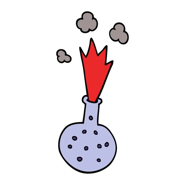 Cartoon Doodle Kemisk Reaktion — Stock vektor