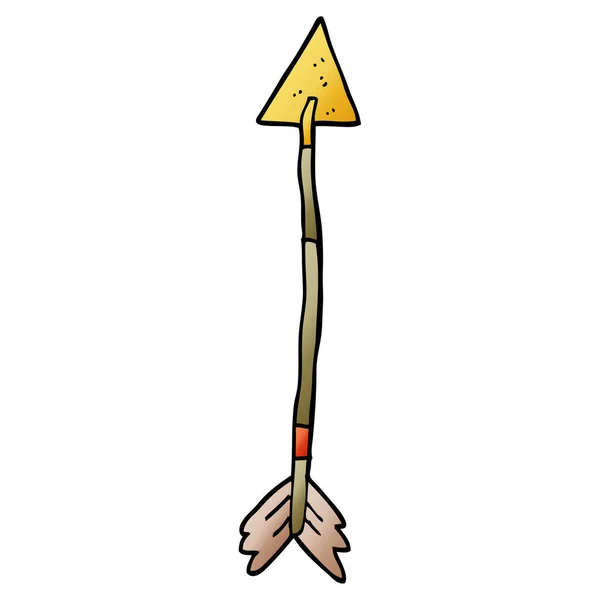 Dibujos Animados Garabato Flecha Dorada — Vector de stock