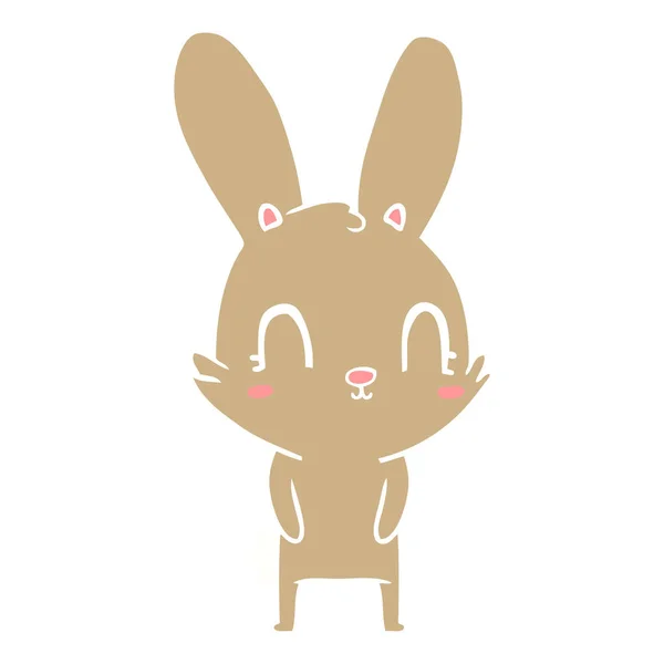 Mignon Plat Couleur Style Dessin Animé Lapin — Image vectorielle