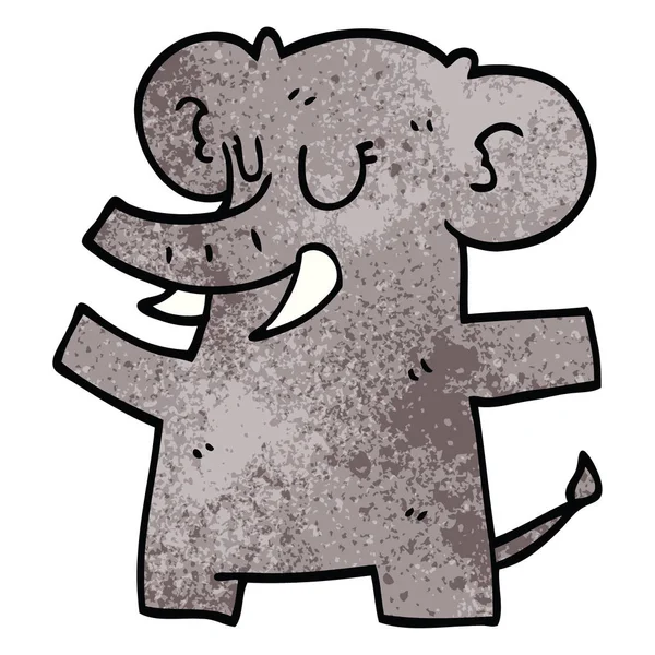 Desenho Animado Doodle Elefante — Vetor de Stock