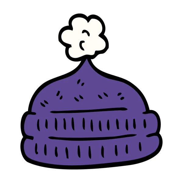 Fumetto Doodle Cappelli Invernali — Vettoriale Stock