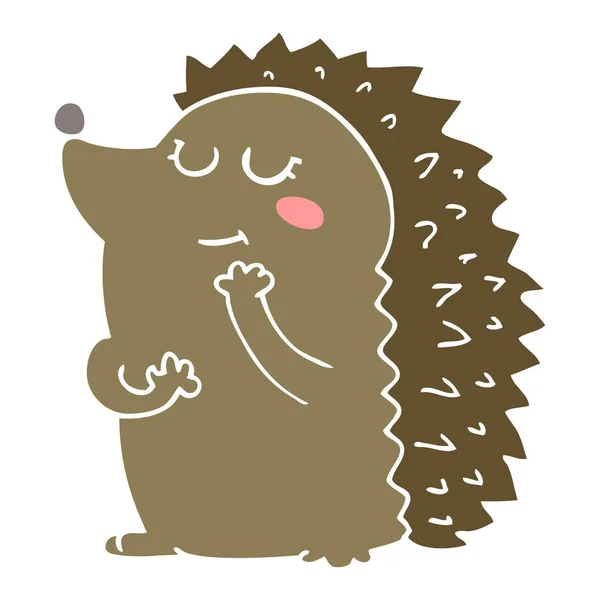 Niedlich Flache Farbe Stil Cartoon Igel — Stockvektor