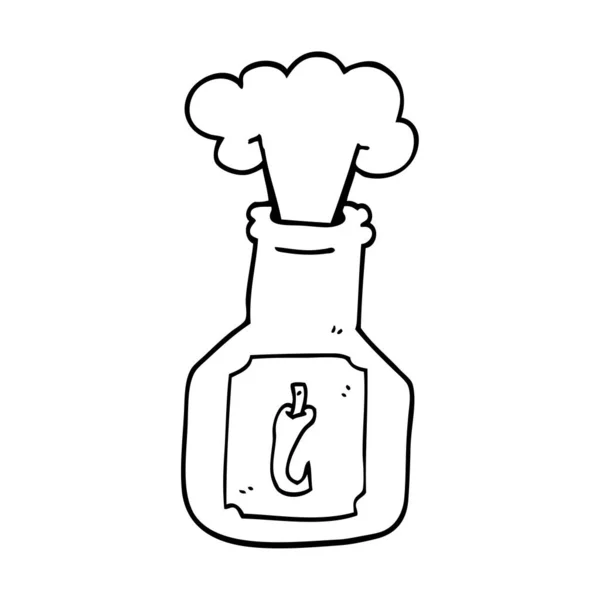 Dessin Ligne Dessin Animé Sauce Chili Piquante — Image vectorielle