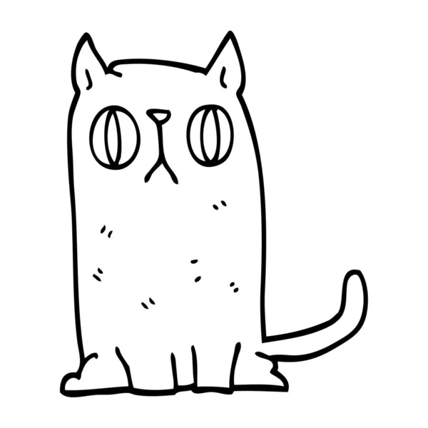 Γραμμικό Σχέδιο Καρτούν Αστεία Γάτα — Διανυσματικό Αρχείο
