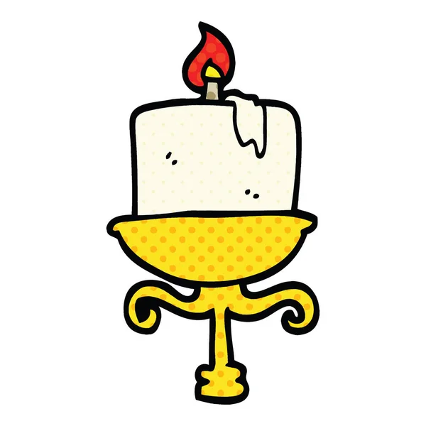 Cómic Estilo Dibujos Animados Viejo Candelabro — Vector de stock