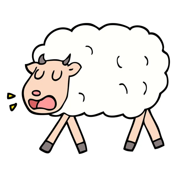 Hand Drawn Doodle Style Cartoon Sheep — Stock Vector