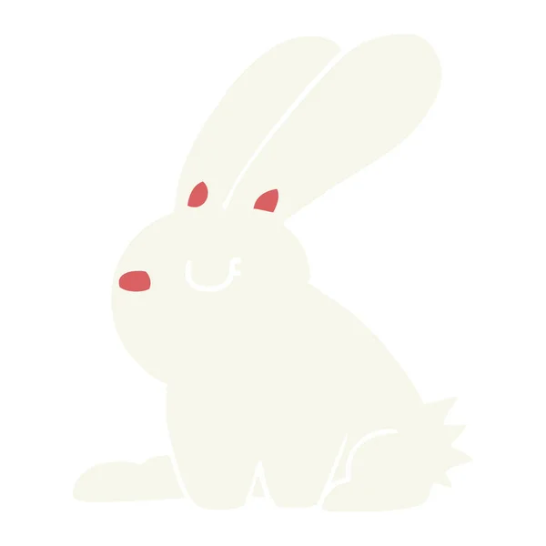 フラットな色のスタイルの漫画のウサギ — ストックベクタ
