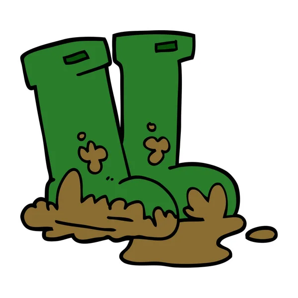 Cartoon Doodle Wellingtons Vector Design — Stockvector