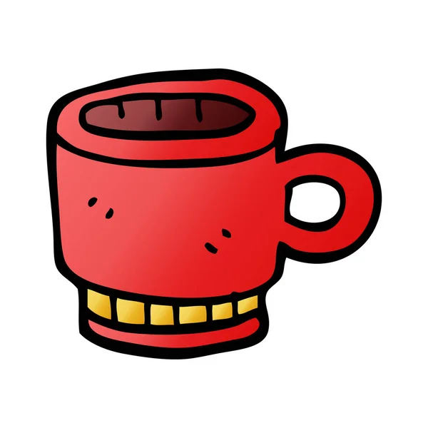 Fumetto Doodle Tazza Caffè — Vettoriale Stock