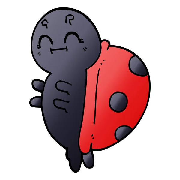 Mignon Dessin Animé Doodle Coccinelle — Image vectorielle