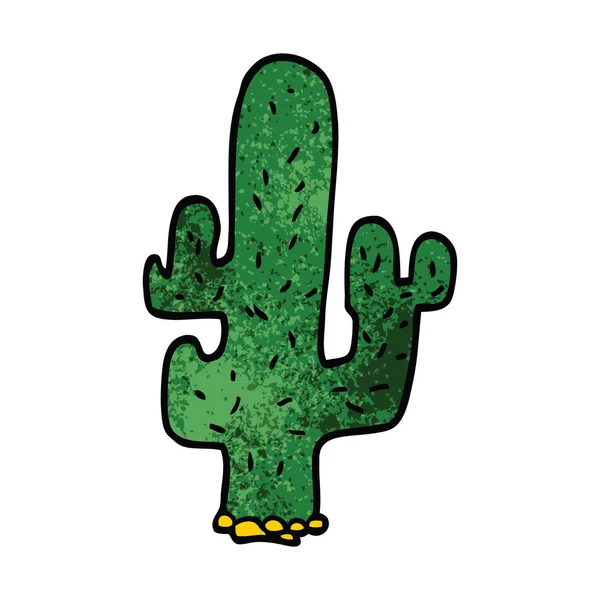 Cartoon Doodle Cactus Flat Icon Isolated White Background Vector Illustration — Stock Vector