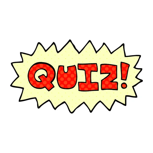 Cartoon Doodle Quiz Sign — Stock Vector