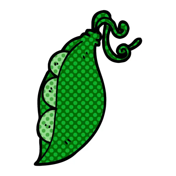Cartoon Doodle Peas Pod — Stock Vector