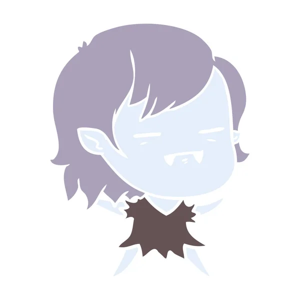 Flat Color Style Cartoon Undead Vampire Girl — Stock Vector