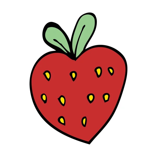 Dessin Animé Doodle Fraise — Image vectorielle