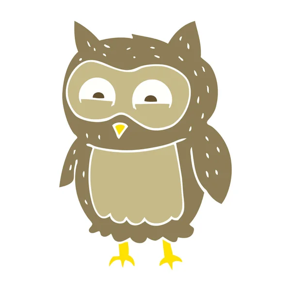 Illustration Couleur Plate Hibou — Image vectorielle