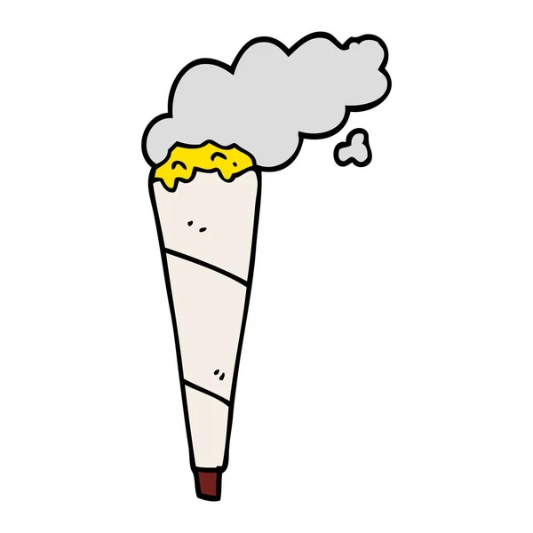 Cartoon Doodle Marihuana Joint Rauchen — Stockvektor