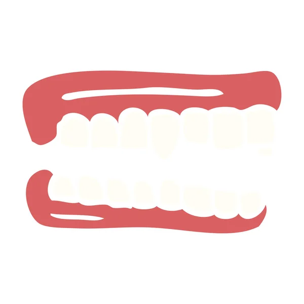 Zeichentrickkritzeln Falsche Zähne — Stockvektor