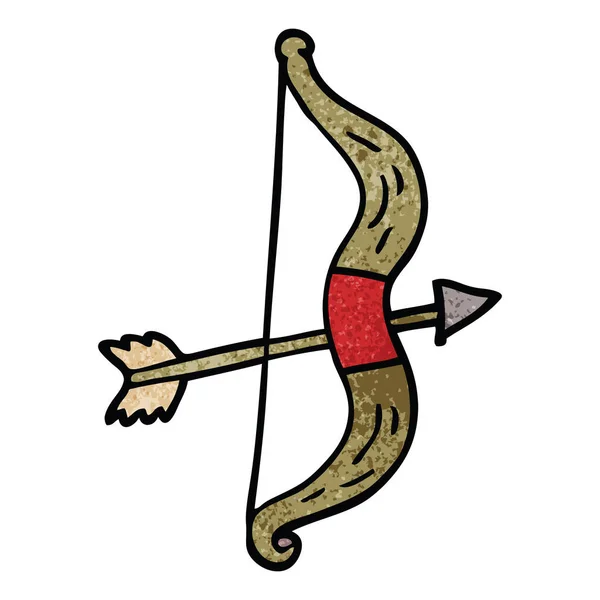 漫画落書き弓と矢 — ストックベクタ