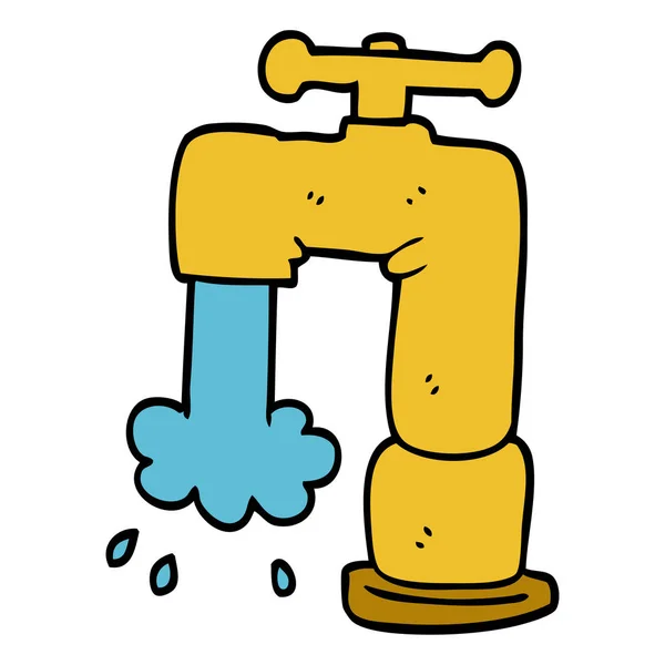 Cartoon Doodle Pouring Faucet — Stock Vector
