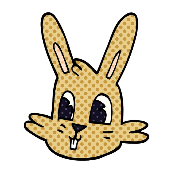 Dessin Animé Doodle Lapin Visage — Image vectorielle