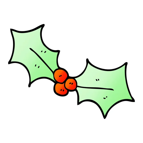 Kreslený Doodle Christmas Holly — Stockový vektor