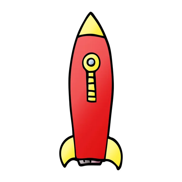 Dibujos Animados Doodle Cohete Espacial — Vector de stock