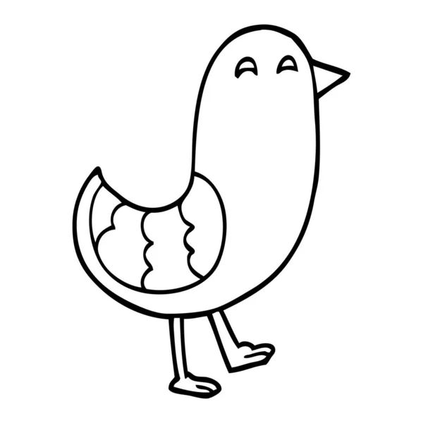 Linea Disegno Cartone Animato Bluebird — Vettoriale Stock