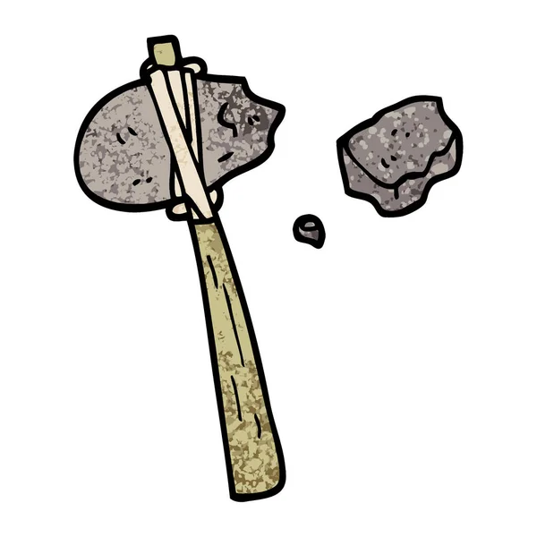 Grunge Texturierte Illustration Cartoon Primitives Werkzeug — Stockvektor