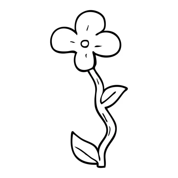 Dessin Ligne Fleur Dessin Animé — Image vectorielle