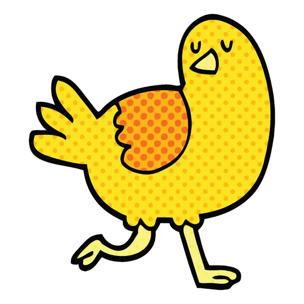 Quadrinhos Estilo Desenho Animado Pássaro Correndo —  Vetores de Stock