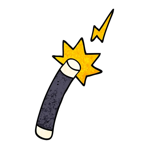 Grunge Texturou Ilustrace Kreslené Kouzelník Hůlka — Stockový vektor