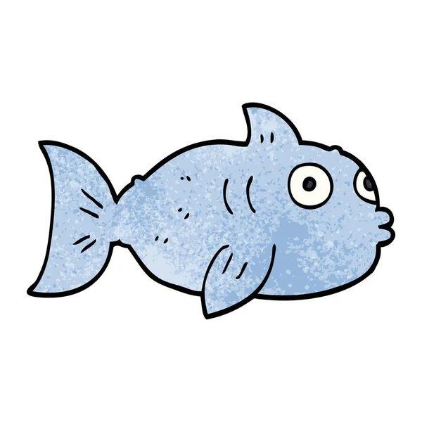 漫画は 白い背景の上の魚を落書き — ストックベクタ