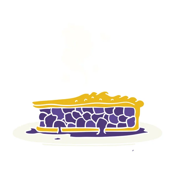 Egale Kleur Stijl Cartoon Blueberry Pie — Stockvector