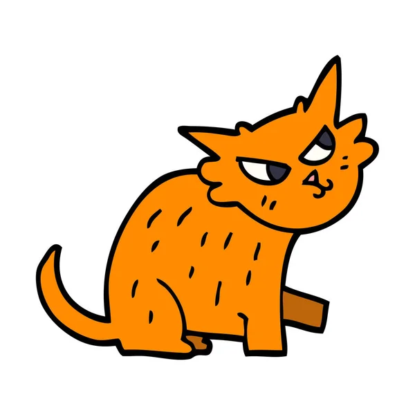 Kreslená Doodle Zázvor Kočka — Stockový vektor