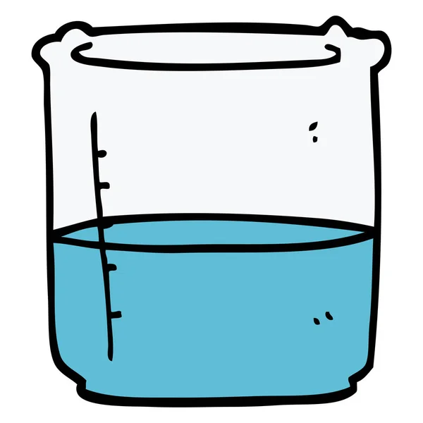 Desenho Animado Doodle Ciência Beaker —  Vetores de Stock