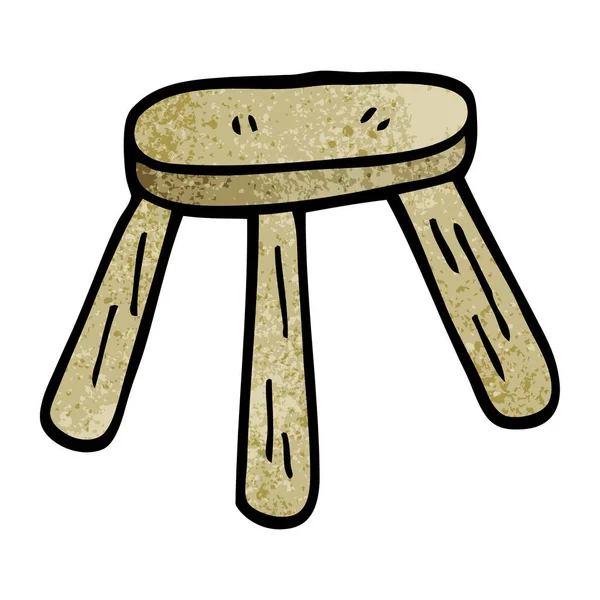 Gribouille Dessin Animé Tabouret Bois — Image vectorielle