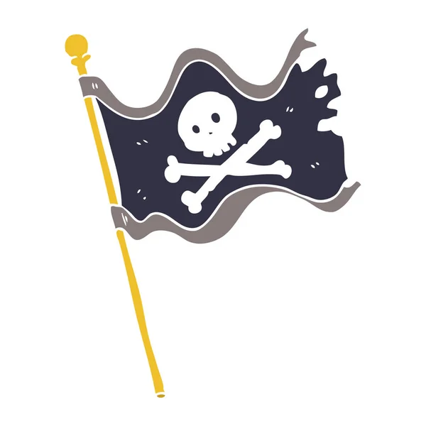 Плоский Кольоровий Мультяшний Піратський Прапор — стоковий вектор