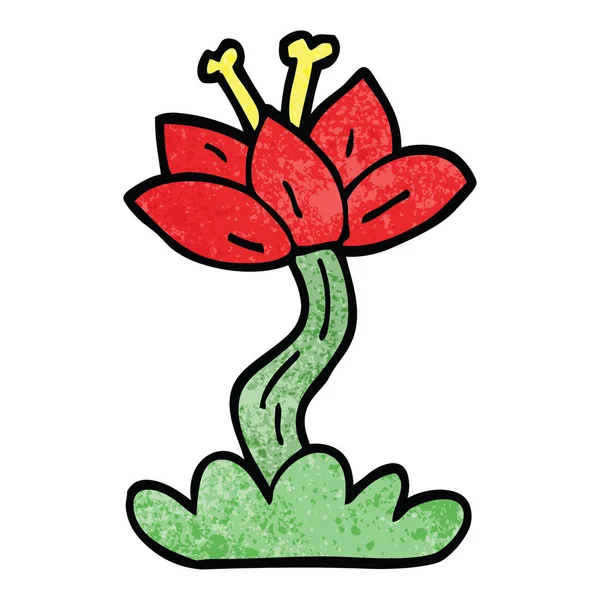 Карикатурные Каракули Красной Лилии — стоковый вектор