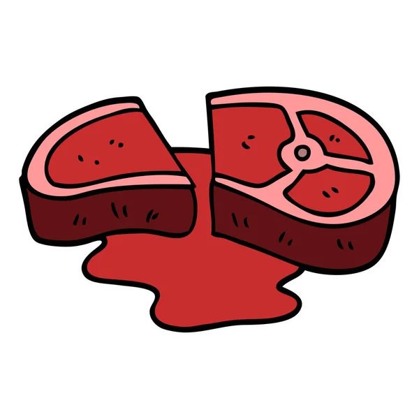 Cartoon Doodle Rare Steak — Stock Vector